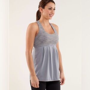 Lululemon Power Dance Tank Heathered Fossil/Wee Are From Space Coal Size L